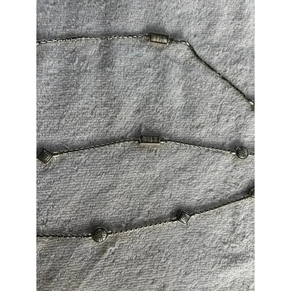 Brighton Vintage Chain Link Belt or Long Station Necklace Mixed Metals 44